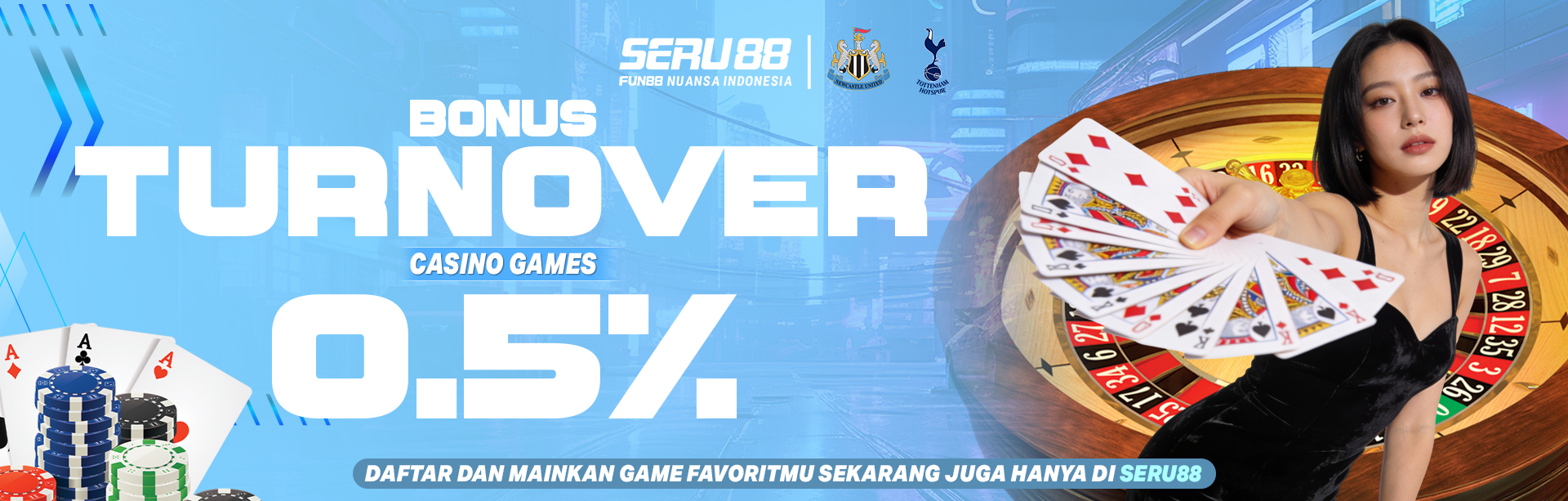 BONUS TURNOVER CASINO GAMES 0.5%